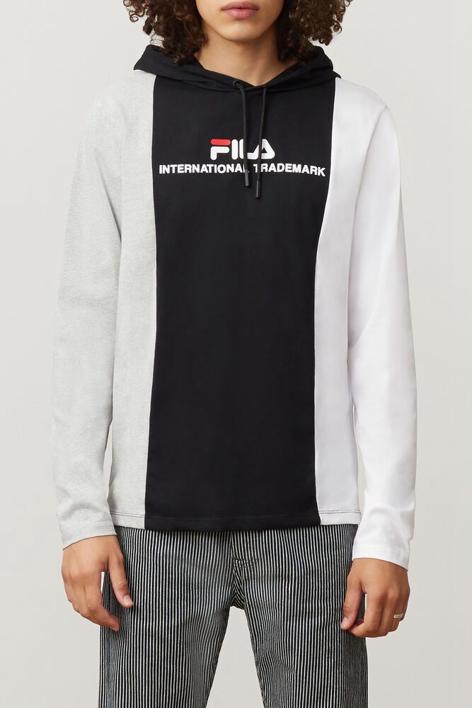 Hanorac Fila Barbati Negrii Flavio Hooded Tee LEYA-07291